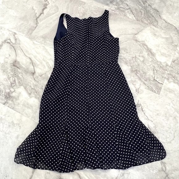 Kate Young for Target Dress 8 Blue Womens Polka Dot Sleeveless Flounce Hem - Picture 2 of 9